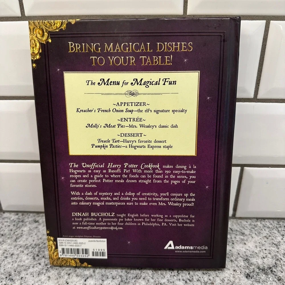 Adams Media The Unofficial Harry Potter Cookbook Purple Hardcover Magic Recipes